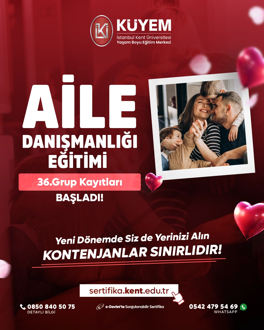 Aile Danışmanlığı Eğitimi 36. Grup Kayıtları Başladı